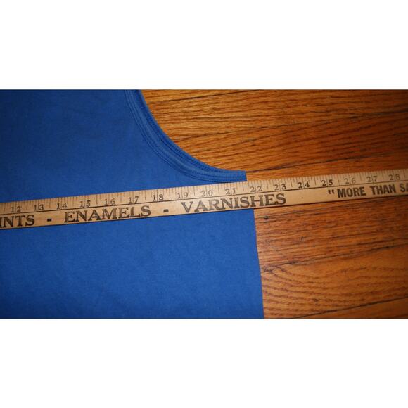 Vintage 90s Neon Shark Ocean Sun XL Blue Tank Top TShirt USA Made Single Stitch - Picture 8 of 10